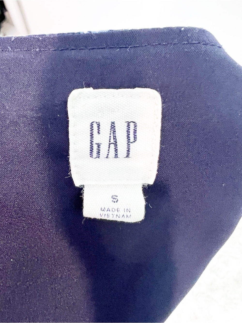 GAP NAVY BLUE FLORAL CAP FLUTTER SLEEVE DRESS WITH TIE WAIST WOMENS SMALL - Picture 3 of 3